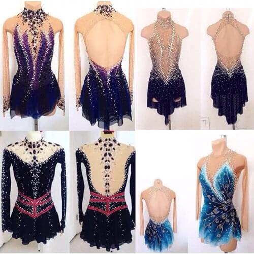 Ice Skating Dress Girls Women Competition Ballroom Skirt Kids Customized Quality Ballroom Dancewear Dress