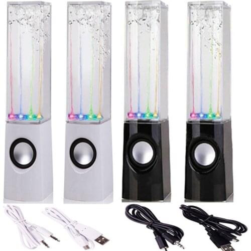 Portable waterproof LED Light Water Dancing Music Fountain Light Speaker For PC Phone MP3 player Desk Stereo Loudspeaker