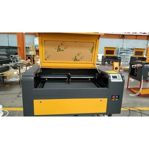 RECI W2 100W CO2 6090 laser cutting machine x y axis all with 15mm rail with Ruida mainboard CW5000 water chiller and rotary