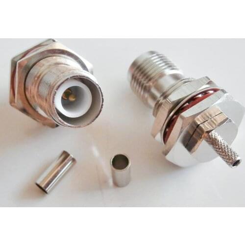 RF Coax Connector RPTNC RP TNC Female With O-ring Bulkhead Panel Nut Crimp for RG316 RG174 RG179 LMR100 Cable Plug Adapters