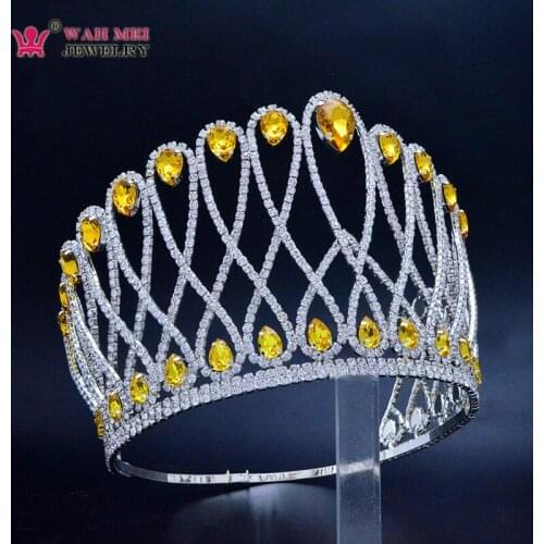 MO269 Austrian rhinestones crystal more colors custom 5.7 inches high bigger size pageant crowns tiara for woman pretty girls