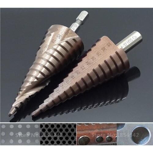 HSS CO M35 Hex Shank 4-32MM Straight Groove Broca Metal Step Cone Drill Bit Stainless Steel Hole Saw Cutter Wood Power Tool