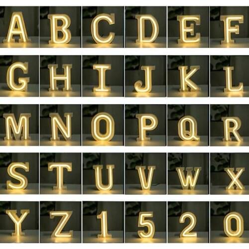 16CM LED Modeling Light 26 Letter Lights Warm White English Lights for Christmas Day Wedding Wedding Romantic Decoration Lights