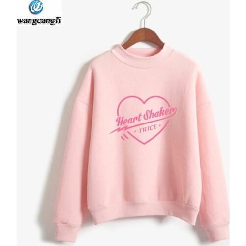 Kpop TWICE Turtleneck Hoodies Men/Women Hip Hop Kpop Fans Print Hoodie Sweatshirt Harauku Fashion Tracksuit Tops Casual Clothes