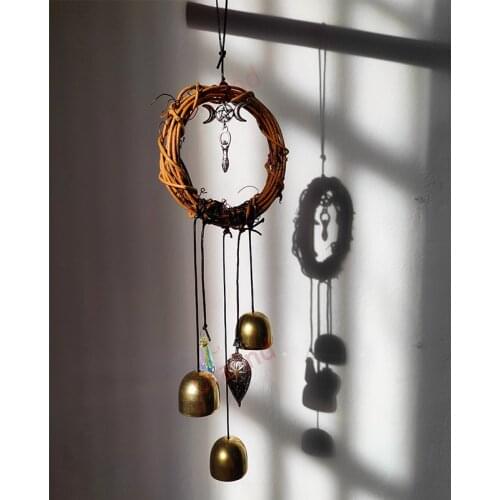 Witch Bells Triple Moon Energy Spiritual Protection to Your Dwelling Space Home Protection Gift