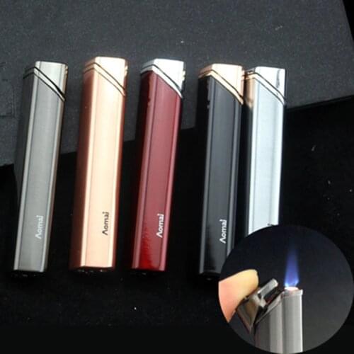 2019 Windproof Strip Jet Butane Cigar Lighter Torch Turbo Pipe Lighter Diamond Cigarette 1300 C Fire No GAS