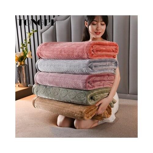 TONGDI Baroque Knitting Woolen Soft Thickened Warm Berber Fleece Fannel Blanket Luxury Decor For Cover Sofa Bed Bedspread Winter