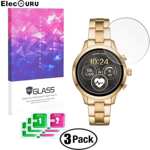 Tempered Glass Screen Protector for Michael Kors Access Runway Touchscreen Smartwatch MKT5045,9H Anti Scratch Bubble-free Glass