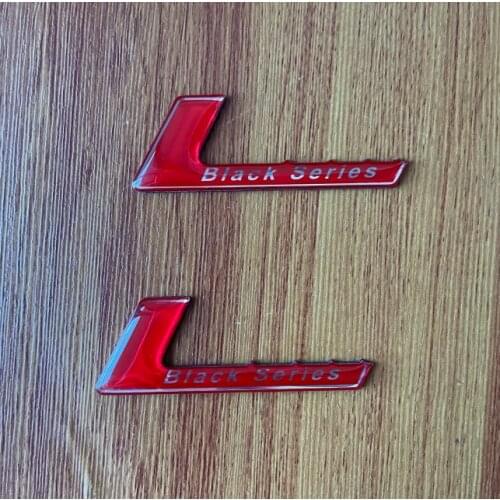 2pcs Red Auto Stickers AMG Black Series Badge Emblem Decal Motorcycle Modified Car Accessories