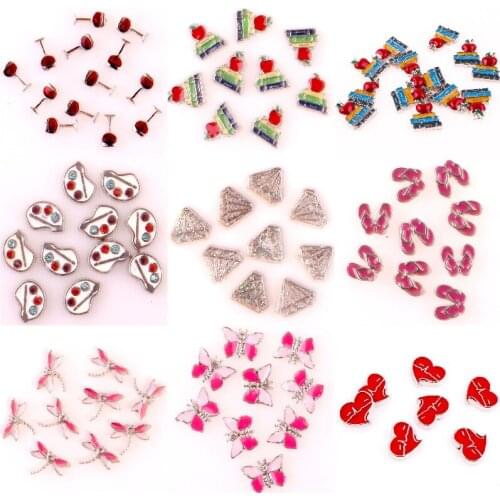20Pcs/Lot Mix Animal Butterfly Dragonfly Floating Charms Red Heart Living Locket Charms Handmade Women Necklaces Gift Jewelry