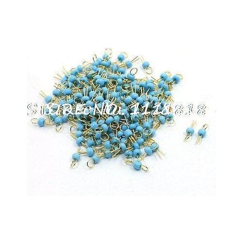 200Pcs Blue Ceramic Bead Gold Plated Copper Solder Probe PCB Test Pin