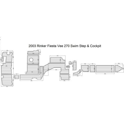 2003 Rinker Fiesta Vee 270 Swim Step & Cockpit Pad Boat EVA Teak Decking 1/4" 6mm