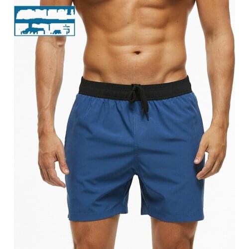 2021 Solid Thin Sexy Swimwear Men Swimsuit Swimming Trunks Mens Fashion Breathable Quick-drying Running Beach Sports Shorts