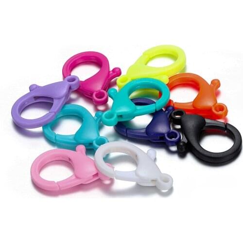 30pcs 35/25mm Plastic Lobster Clasps for Keychain Bracelets Mix Hooks Chain Closure Accessories for Jewelry Components DIY