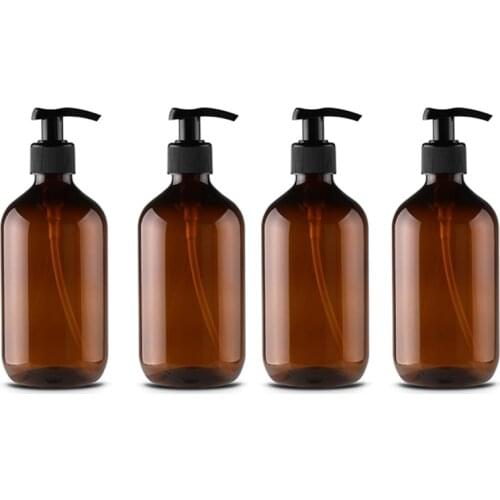 Promotion! 4Pcs New 500Ml Pump Bottle Makeup Bathroom Liquid Shampoo Bottle Travel Dispenser Bottle Container for Soap Shower Ge