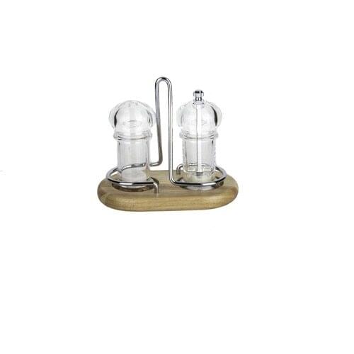 Ultraform Wooden Standing Acrylic Salt Shaker Pepper Shakers Sets of 11 Cm