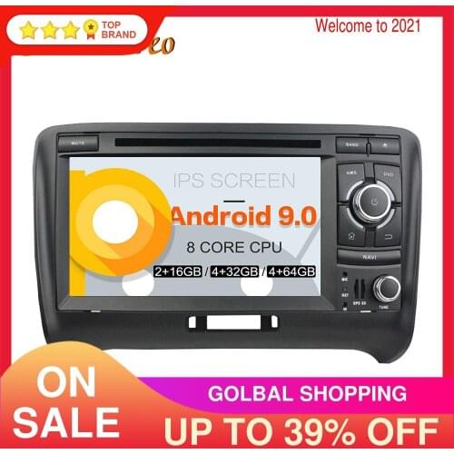 Android 9.0 4+64GB PX6 Car DVD Player Multimedia Player GPS Navigation For Audi TT 2007-2015 Auto Radio Stereo Head unit DSP