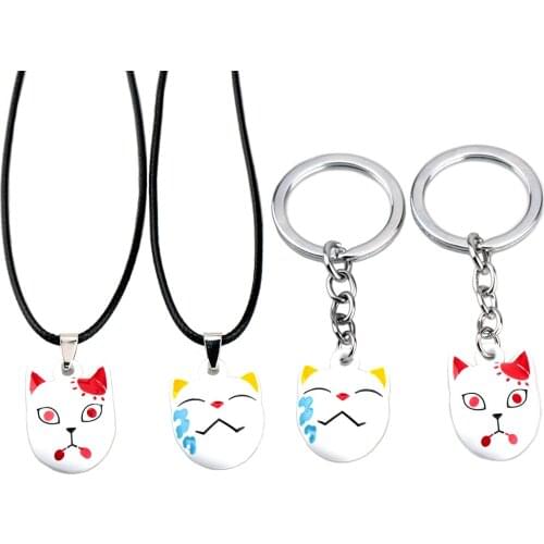 Anime Jewelry Mask Pendant Demon Slayer Kimetsu no Yaiba Mask of Ghost Necklace For Women Men Cosplay Jewelry Accessories Gift