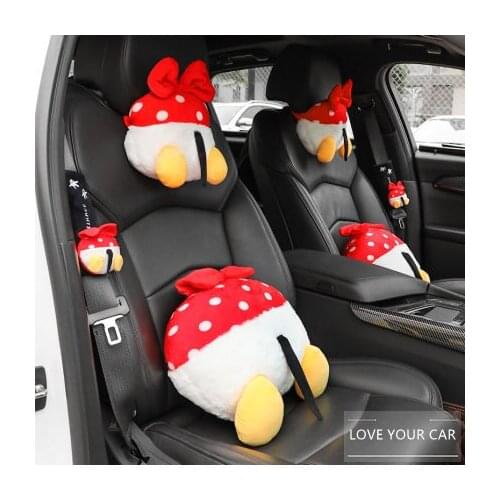 Car Pillows Red Neck Cartoon Accessories Headrest Seat Head Throw Pillow Cushion Travel