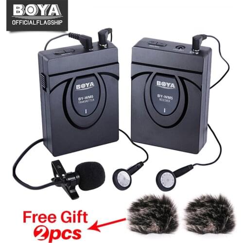 BOYA BY-WM5 Wireless Dynamic Lavalier Lapel Microphone System for DSLR Camera Camcorders Conference