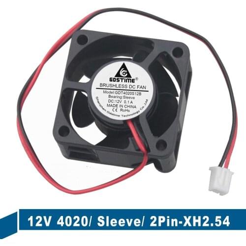 1PCS Gdstime 40mm 12V 4020 40mmx40mmx20mm Mini Computer Case Cooling Fan Sleeve Bearing 2Pin 4cm 40x40x20mm
