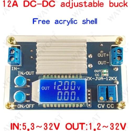 WAVGAT 12A constant voltage constant current LCD digital voltage current display adjustable step-down power supply module