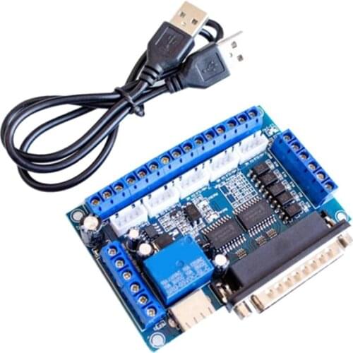 CNC 5-Axis Stepper Motor Driver Interface Board with USB Cable Optocoupler Isolation for MACH3 Engraving Machine