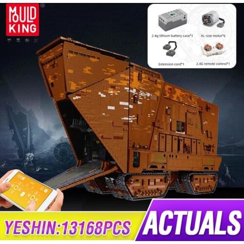 MOULD KING Star Plan Battle Transport Battleship Toys The Cavegod UCS Sandcrawler Space Wars Series Building Blocks Bricks Kids