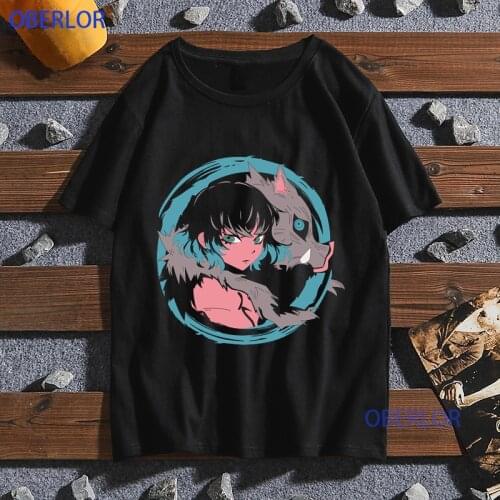 Inosuke Face T Shirt Man Funny Cartoon Anime Tshirt Male or Female Streetwear Camiseta Masculina Tee Shirt Homme 2020