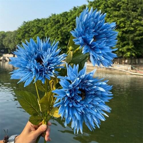 7P Fake Single Stem Epiphany 25.2" Length Simulation Melaleuca Chrysanthemum for Home Wedding Decorative Artificial Flowers