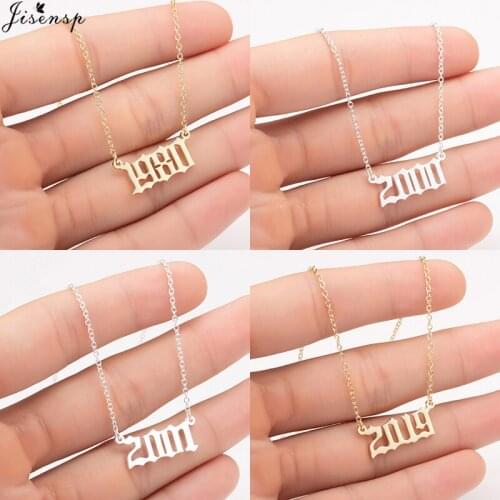 Jisensp Statement Necklace Year Number Necklace Girls 1994 1995 1996 1997 1998 1999 from 1980 to 2019 Birthday Jewelry Gift