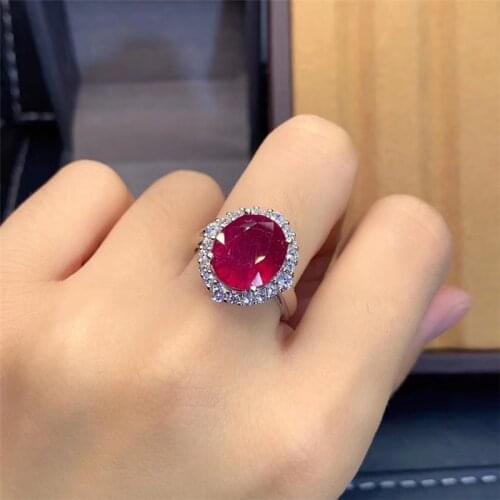 Real 925 silver gemstone ring for engagement natural ruby silver ring solid silver ruby ring romantic gift for girl