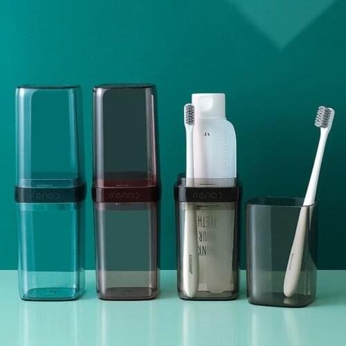 Creative Travel Toothbrush Cup Transparent Portable Toothbrush Mouthwash Cup Bathroom Wash Cup Outdoor Travel Storage Box