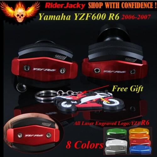 CNC Left and Right Red Blue Black Motorcycle Frame Slider Anti Crash Protector For Yamaha YZF600 R6 06-07 YZF R6 YZFR6 2006 2007