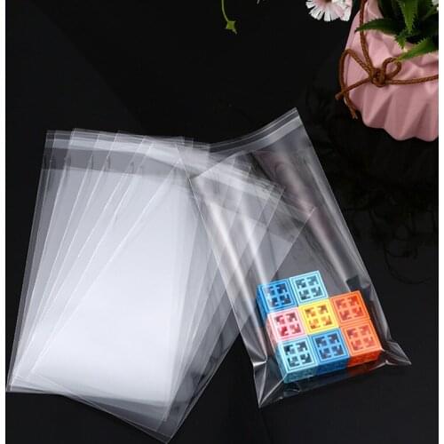 Multi-size transparent plastic self-adhesive bag for pen jewelry candy packaging resealable gift biscuit packaging bag