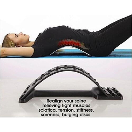 Multi-Level Back Stretcher Posture Corrector Device for Back Pain Relief with Lumbar Support Mate Magic Back Stretching Massage