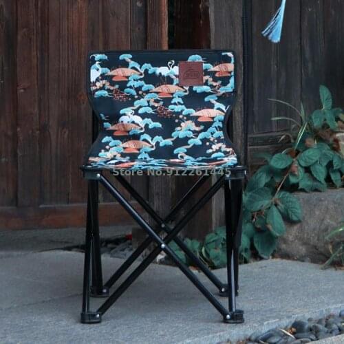 Outdoor Folding Chairs Portable Art Painting Sketch Chairs Fishing Camping Barbecue Beach Chairs Backrest Pony Stool