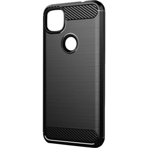 New Suitable For Google Pixel 4A Mobile Phone Case Silicone Protective Cover Carbon Fiber Brushed Protective Soft Case