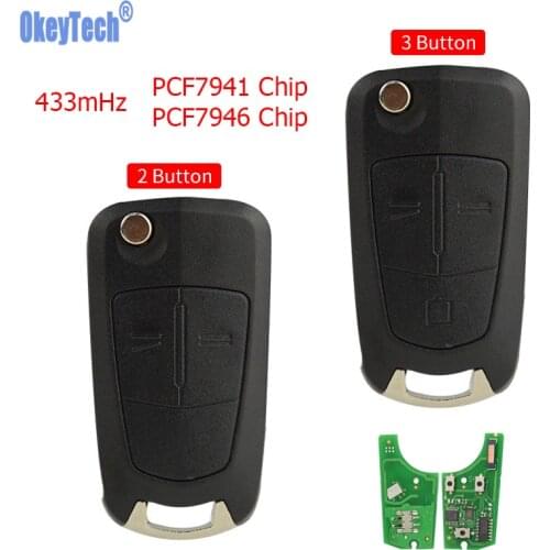 OkeyTech Smart Remote Car Key For Opel Vauxhall Astra H 2004-2009 Zafira B 2005-2013 Corsa D Vectra 433mHz PCF7941/7946 Chip