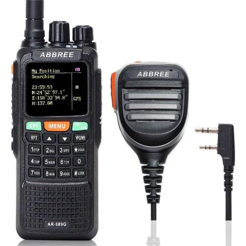 ABBREE AR-889G GPS 10Watts Powerful Walkie Talkie Cross Band Repeater 10Km Long Range Portable Ham CB Two Way Radio Transceiver