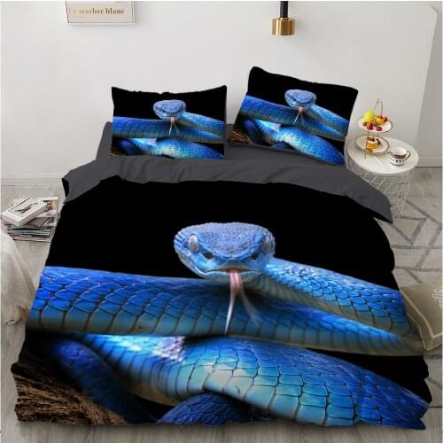 Bed linen bedding sets euro/Double/family sets/2.0/Queen/King Bedspread for home 2 bedrooms bed set Animal snake Blue