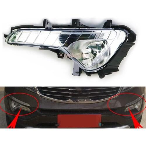 Fog Lights Assembly For Kia Sportage R 2011 2012 2013 Fog Lamp Driving Car Front Bumper Grille Signal Lamp