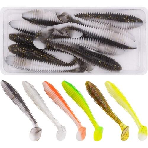 Funadaiko 20pcs/Lot Swing Impact 65mm 2.4g Ring Shad Fishing Lures Soft Jigging Lures Surface Lures Bass Soft Bream Bait