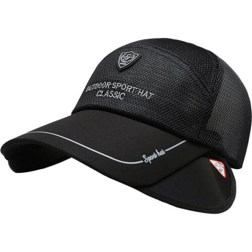 Retractable Visor Hat Woman Beach Hat Headwear Summer Men Fishing Hiking Outdoor UV Protection Cap Mesh Breathable Outdoor Caps