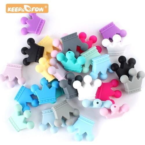 Silicone Baby Crown Chewing Beads 50PCS BPA Free Teething DIY Necklace Pacifier Chain Pearl Wholesale Newborn Molar Toy Products