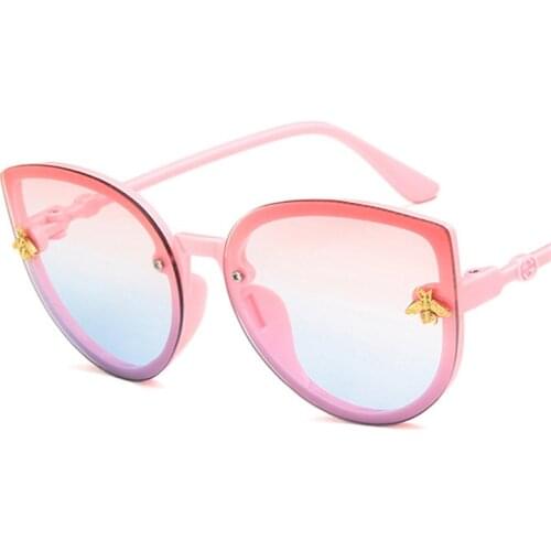 Brand design Bee Kids Sunglasses Black Boys Girls 2020 Vintage Children Sunglasses Round Sun Glasses Oculos Accessories