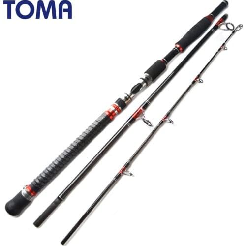 TOMA Superhard Jigging Fishing Rod 3 Section Fast Action Saltwater Carbon Fiber Lure Weight 70-250G Boat Fishing Spinning Rod