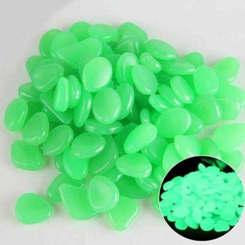 Glow in the Dark Garden Pebbles Glow Stones Rocks for Walkways Garden Path Lawn Garden Yard Decor Luminous Stones 50 Pcs