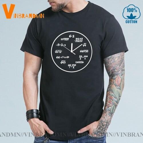 Pre-cotton math clock print funny men T shirt casual short sleeve o-neck men tshirt cool summer t-shirt mens tee shirt