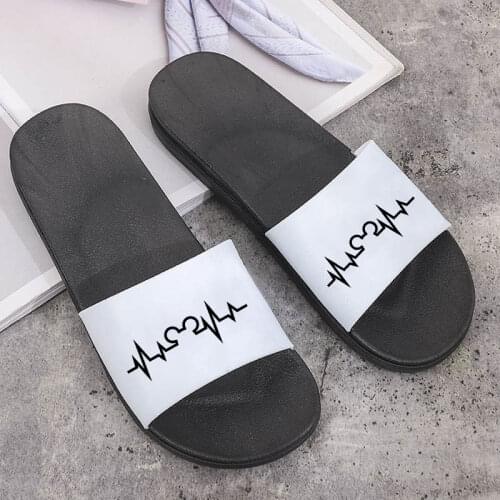 Women shoes Indoor Slippers dog paw Heartbeat Pattern House Slippers Flip Flops beach Slides Non-slip Sandals Female shoes 2021